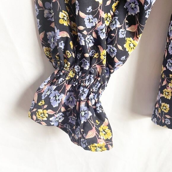 Andree Blue Floral Of The Shoulder Blouse L - Picture 3 of 10